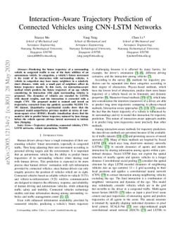 Interaction-Aware Trajectory Prediction of Connected Vehicles using
  CNN-LSTM Networks