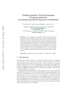 Guiding Symbolic Natural Language Grammar Induction via
  Transformer-Based Sequence Probabilities