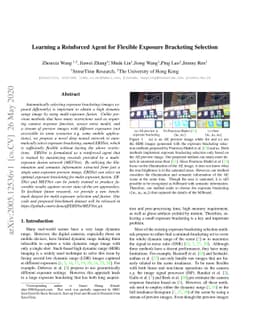 Learning a Reinforced Agent for Flexible Exposure Bracketing Selection