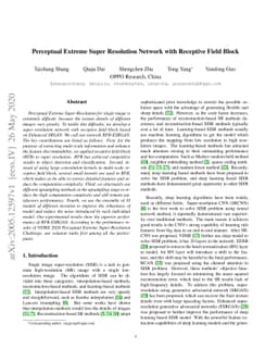 Perceptual Extreme Super Resolution Network with Receptive Field Block