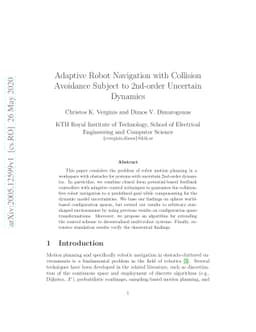 Adaptive Robot Navigation with Collision Avoidance subject to 2nd-order
  Uncertain Dynamics