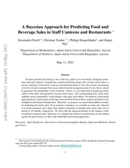 A Bayesian Approach for Predicting Food and Beverage Sales in Staff
  Canteens and Restaurants