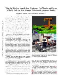 What the HoloLens Maps Is Your Workspace: Fast Mapping and Set-up of
  Robot Cells via Head Mounted Displays and Augmented Reality