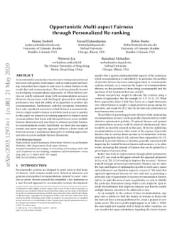 Opportunistic Multi-aspect Fairness through Personalized Re-ranking