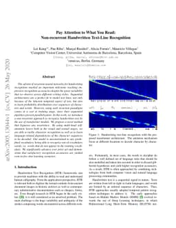 Pay Attention to What You Read: Non-recurrent Handwritten Text-Line
  Recognition