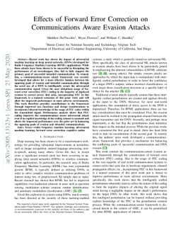 Effects of Forward Error Correction on Communications Aware Evasion
  Attacks