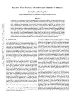 Towards Mesh Saliency Detection in 6 Degrees of Freedom