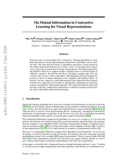 On Mutual Information in Contrastive Learning for Visual Representations