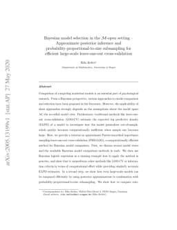 Bayesian model selection in the $\mathcal{M}$-open setting --
  Approximate posterior inference and probability-proportional-to-size
  subsampling for efficient large-scale leave-one-out cross-validation