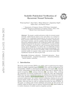 Scalable Polyhedral Verification of Recurrent Neural Networks