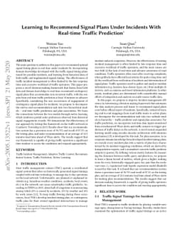 Learning to Recommend Signal Plans under Incidents with Real-Time
  Traffic Prediction