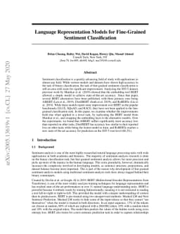 Language Representation Models for Fine-Grained Sentiment Classification
