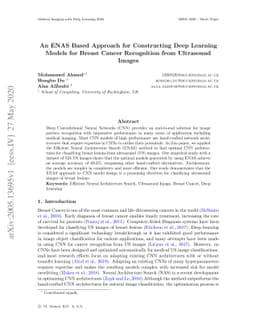 An ENAS Based Approach for Constructing Deep Learning Models for Breast
  Cancer Recognition from Ultrasound Images