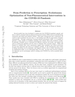 From Prediction to Prescription: Evolutionary Optimization of
  Non-Pharmaceutical Interventions in the COVID-19 Pandemic