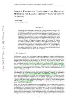 Domain Knowledge Integration By Gradient Matching For Sample-Efficient
  Reinforcement Learning