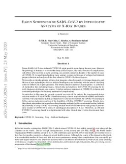 Early Screening of SARS-CoV-2 by Intelligent Analysis of X-Ray Images