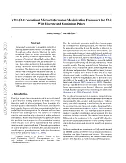 VMI-VAE: Variational Mutual Information Maximization Framework for VAE
  With Discrete and Continuous Priors