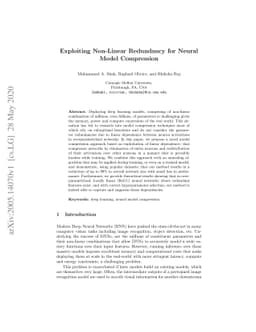 Exploiting Non-Linear Redundancy for Neural Model Compression
