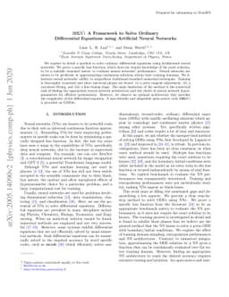 ODEN: A Framework to Solve Ordinary Differential Equations using
  Artificial Neural Networks
