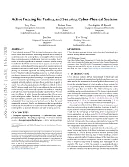 Active Fuzzing for Testing and Securing Cyber-Physical Systems