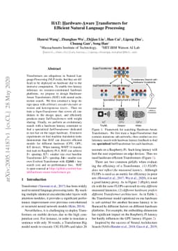 HAT: Hardware-Aware Transformers for Efficient Natural Language
  Processing
