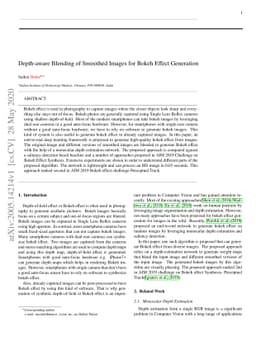Depth-aware Blending of Smoothed Images for Bokeh Effect Generation