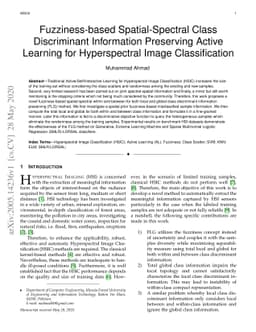 Fuzziness-based Spatial-Spectral Class Discriminant Information
  Preserving Active Learning for Hyperspectral Image Classification