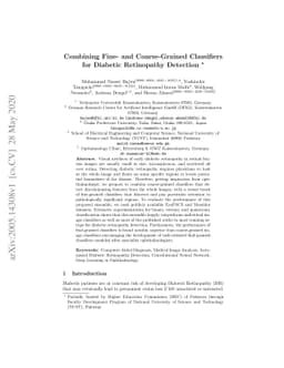 Combining Fine- and Coarse-Grained Classifiers for Diabetic Retinopathy
  Detection