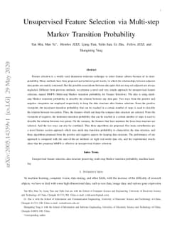 Unsupervised Feature Selection via Multi-step Markov Transition
  Probability