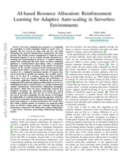 AI-based Resource Allocation: Reinforcement Learning for Adaptive
  Auto-scaling in Serverless Environments