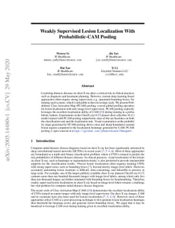 Weakly Supervised Lesion Localization With Probabilistic-CAM Pooling