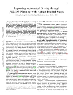 Improving Automated Driving through POMDP Planning with Human Internal
  States