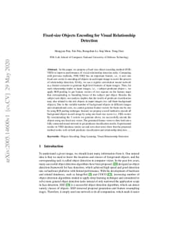 Fixed-size Objects Encoding for Visual Relationship Detection