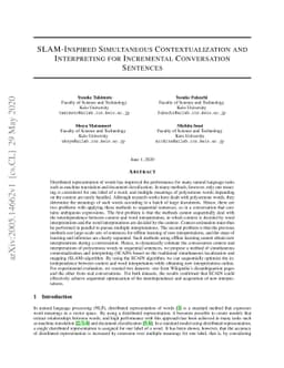 SLAM-Inspired Simultaneous Contextualization and Interpreting for
  Incremental Conversation Sentences