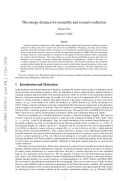 The energy distance for ensemble and scenario reduction