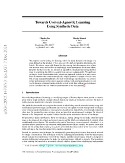 Towards Context-Agnostic Learning Using Synthetic Data