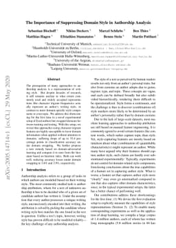 The Importance of Suppressing Domain Style in Authorship Analysis