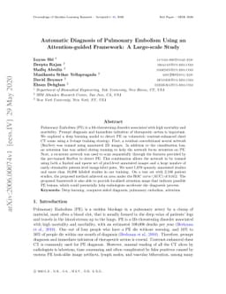 Automatic Diagnosis of Pulmonary Embolism Using an Attention-guided
  Framework: A Large-scale Study