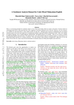 A Sentiment Analysis Dataset for Code-Mixed Malayalam-English