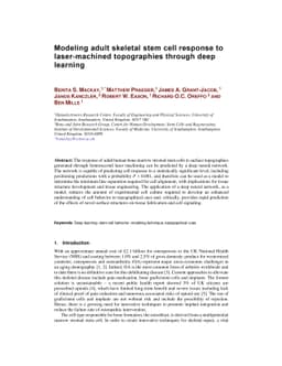 Modeling adult skeletal stem cell response to laser-machined
  topographies through deep learning