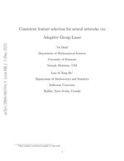 Consistent feature selection for neural networks via Adaptive Group
  Lasso
