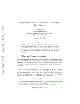 Ridge Regularizaton: an Essential Concept in Data Science