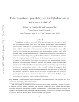 Fisher's combined probability test for high-dimensional covariance
  matrices