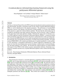 A nonlocal physics-informed deep learning framework using the
  peridynamic differential operator
