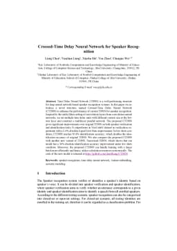 Crossed-Time Delay Neural Network for Speaker Recognition