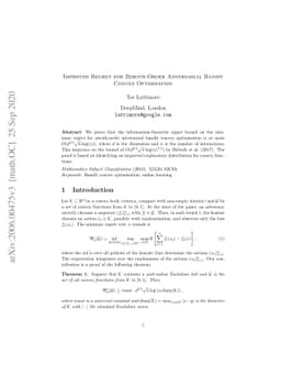 Improved Regret for Zeroth-Order Adversarial Bandit Convex Optimisation