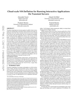 Cloud-scale VM Deflation for Running Interactive Applications On
  Transient Servers