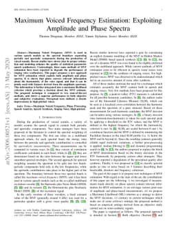 Maximum Voiced Frequency Estimation: Exploiting Amplitude and Phase
  Spectra