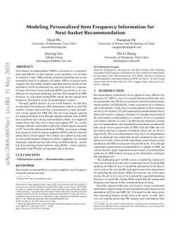 Modeling Personalized Item Frequency Information for Next-basket
  Recommendation