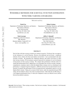 Ensemble methods for survival function estimation with time-varying
  covariates